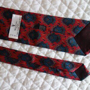 VALENTINO Pietra Paris Rome Beverly Hills Red Blue Purple Silk Tie